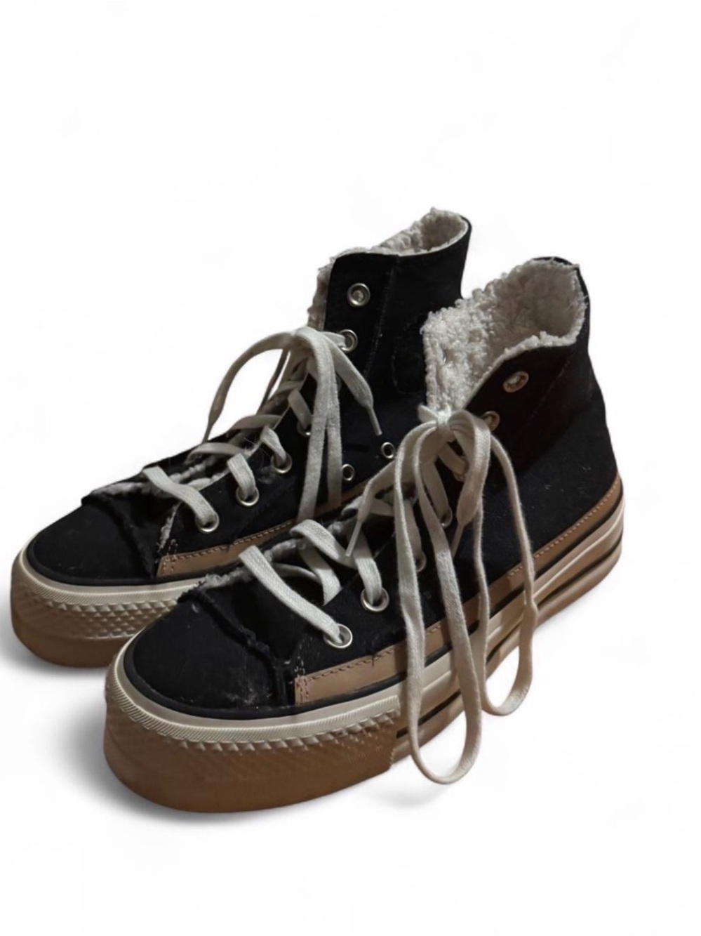 Converse Sherpa-Lined Platform High Tops